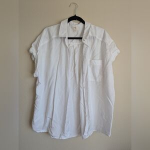 Terra & Sky White Casual Button Down Shirt Size 1X
